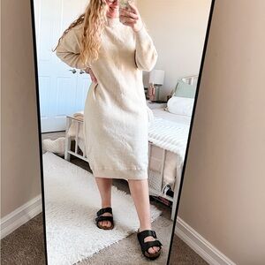 H&M Cream Long Sleeve Sweater Dress